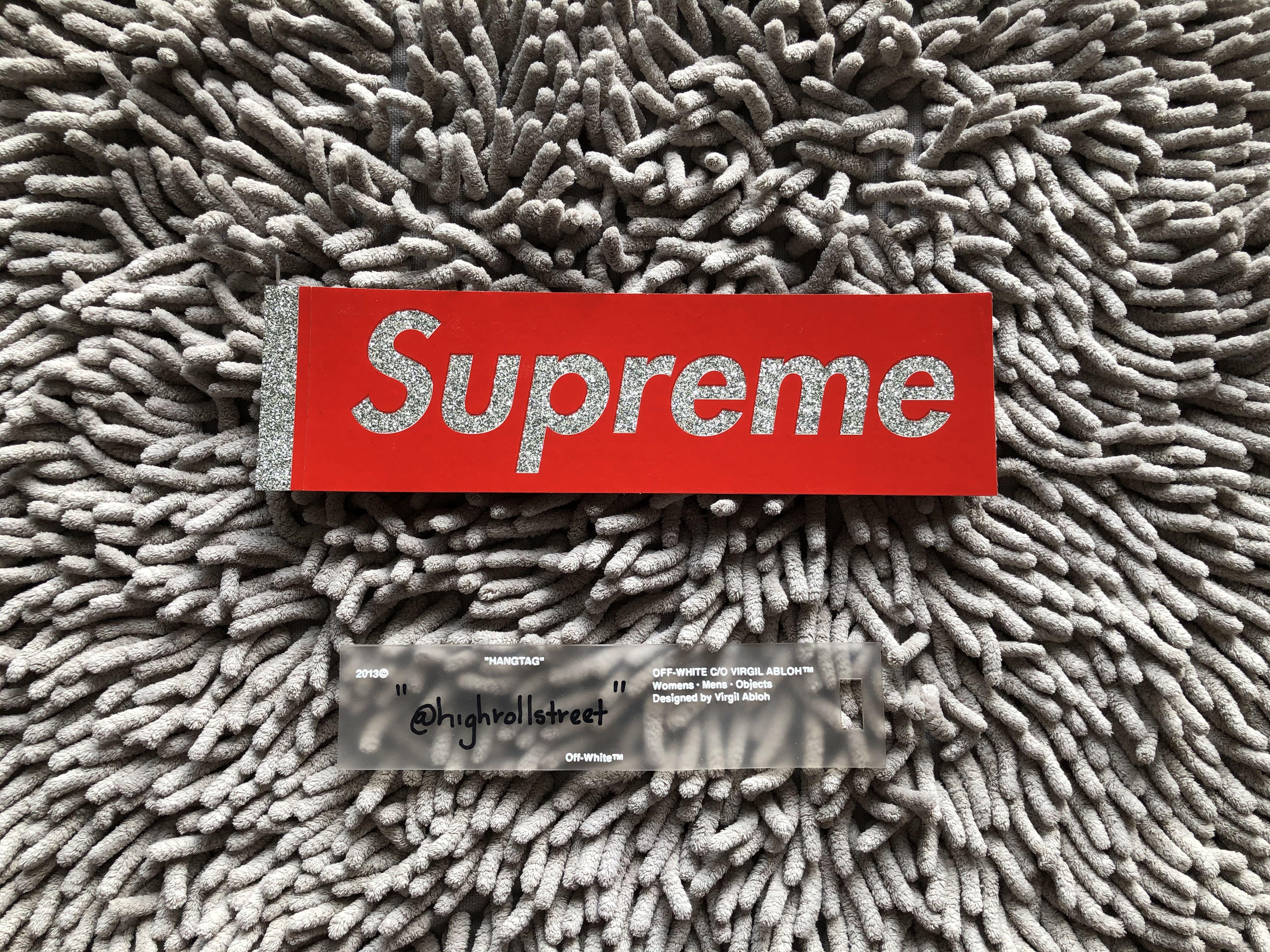 Supreme Red Glitter Bogo Sticker Luxury Accessories on Carousell