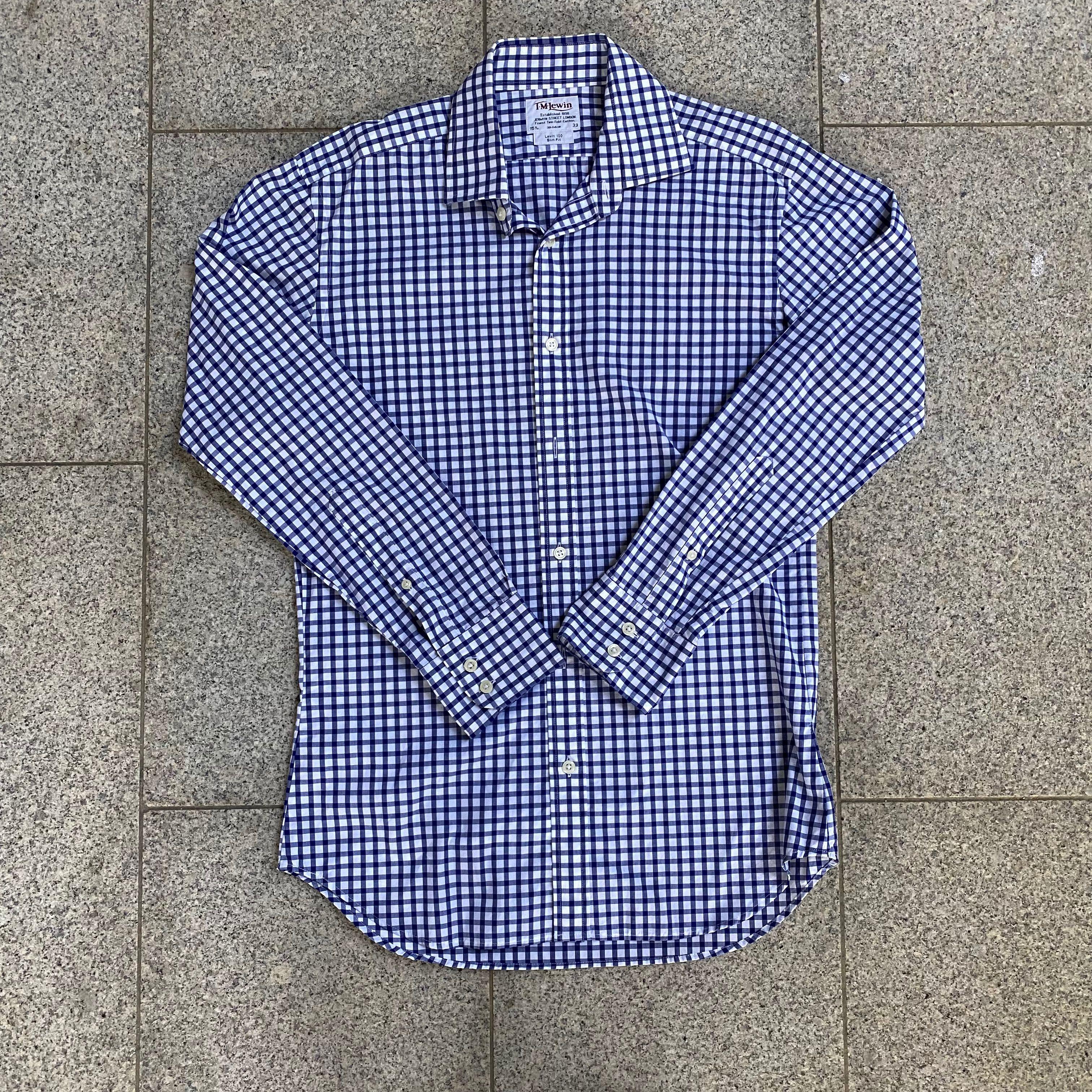 TM Lewin Checkered Shirt, Men's Fashion 