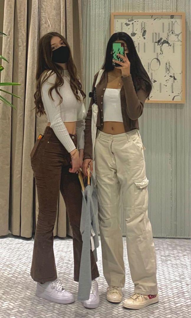 High waisted khaki cargo pants clearance