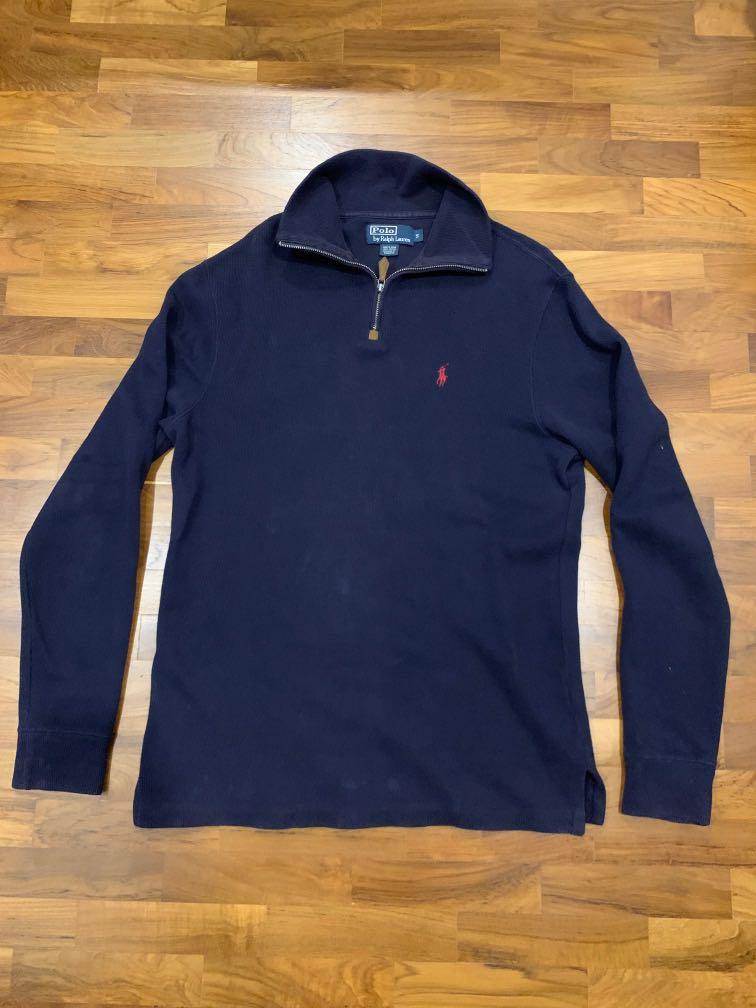 Ralph lauren navy quarter zip sales
