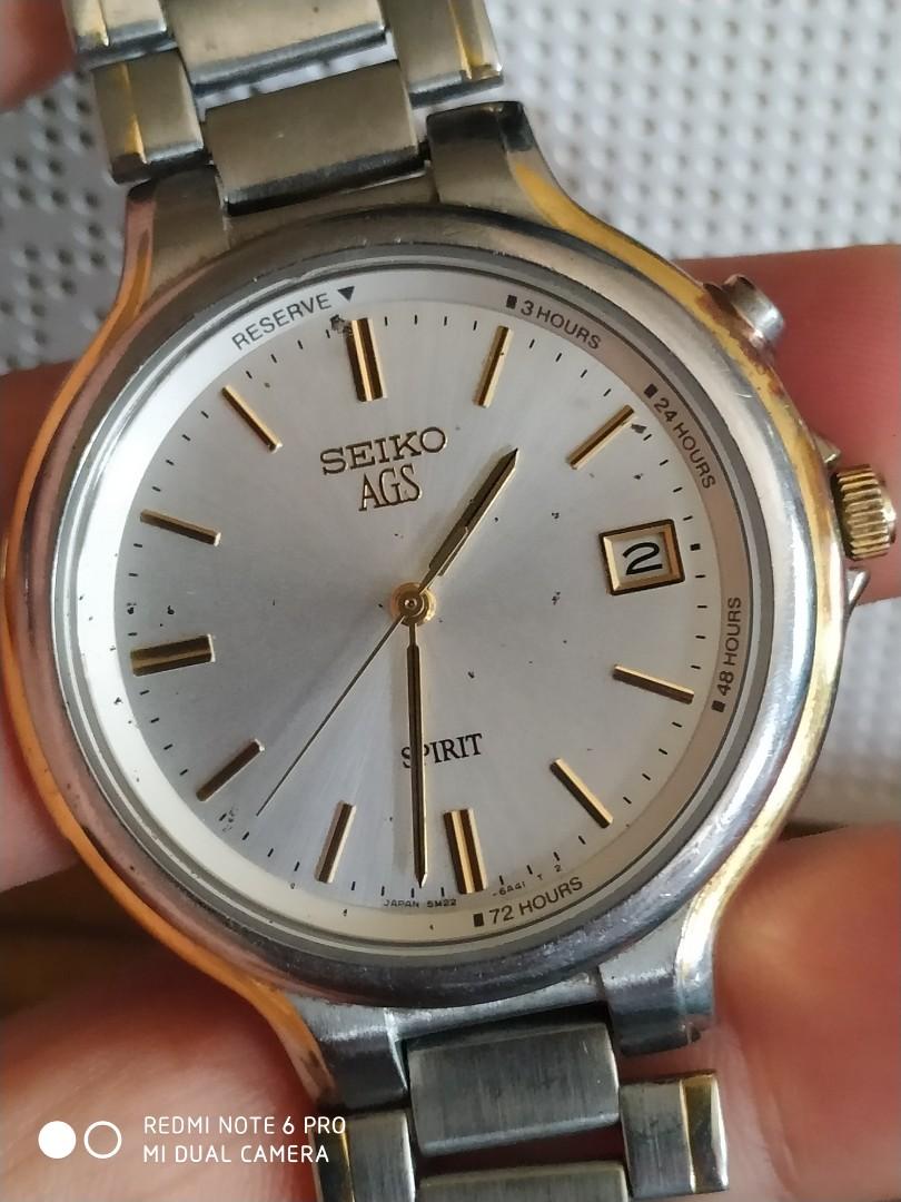 Vintage Seiko spirit AGS kinetic gent watch, Men's Fashion