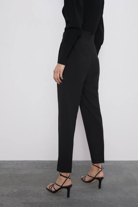 Zara black trousers womens sales
