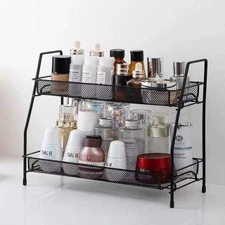 2 Layers Kitchen Bathroom Desk Beauty Makeup Organizer Rack