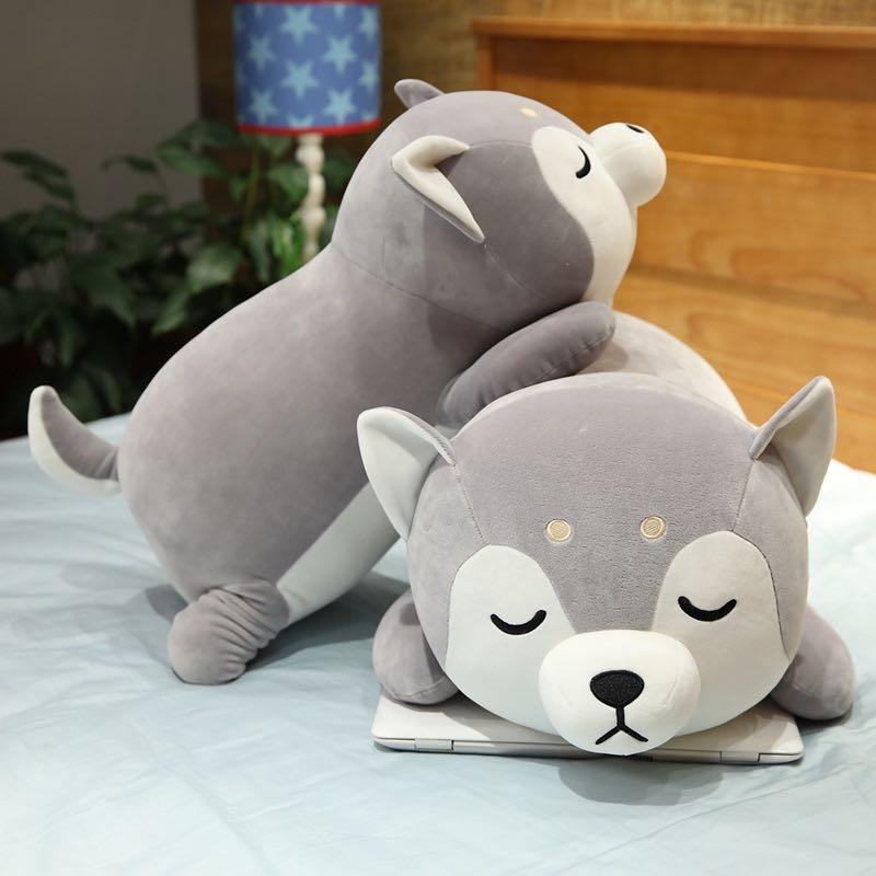 Husky Siberian Plush Toy Stuffed Animal Doll Pillow Cute Figure Gift 20" Long 