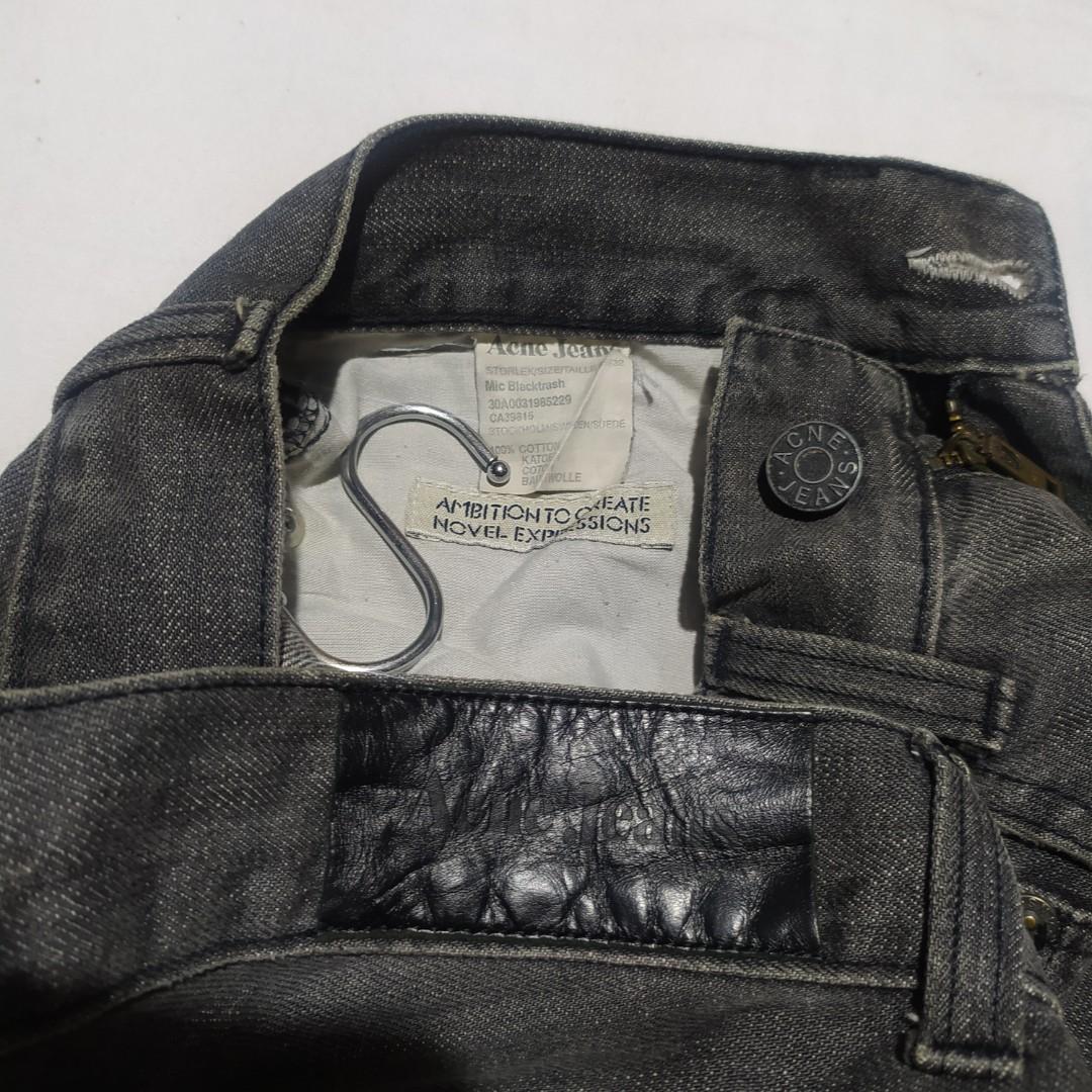 Acne jeans Mic Blacktrash, Fesyen Pria 