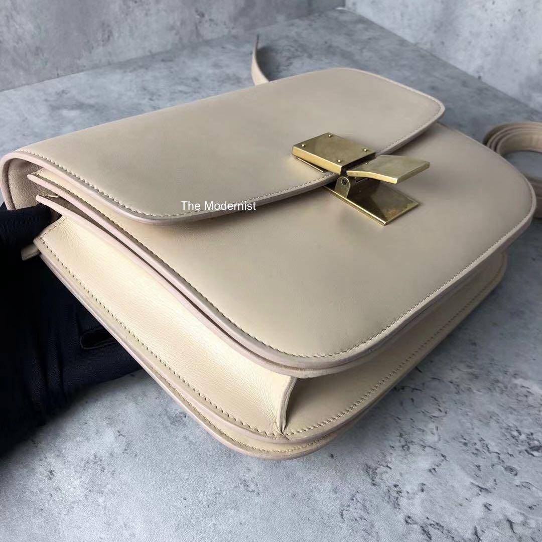 Authentic Céline Medium Box Bag Nude, Luxury, Bags & Wallets On Carousell