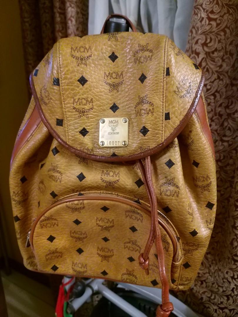 Authentic Vintage MCM Cognac Backpack