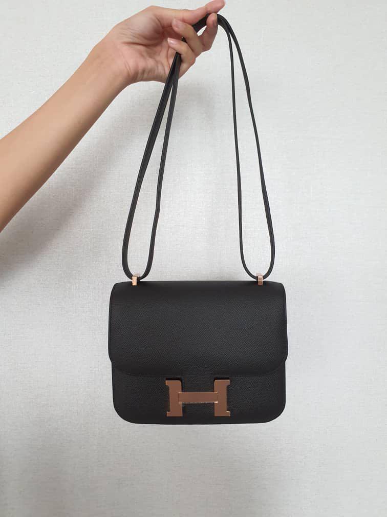Brand New Hermes Constance Mini 19 Noir Epsom rghw Luxury Bags