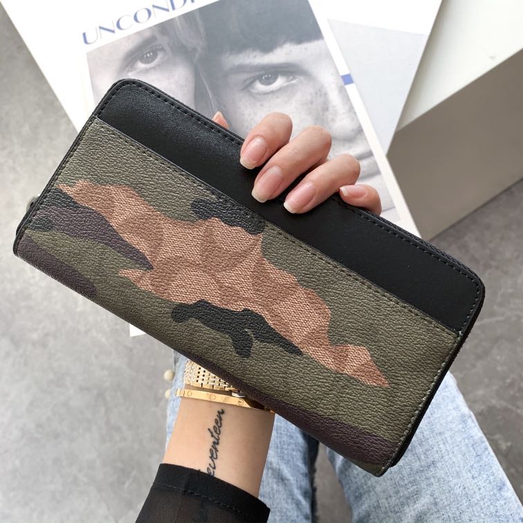 Camo coach wallet men discount