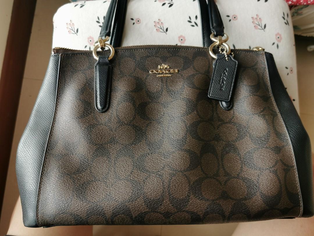 COACH SMALL CHRISTIE CARRYALL IN SIGNATURE (COACH F36619), Luxury, Bags u0026  Wallets on Carousell