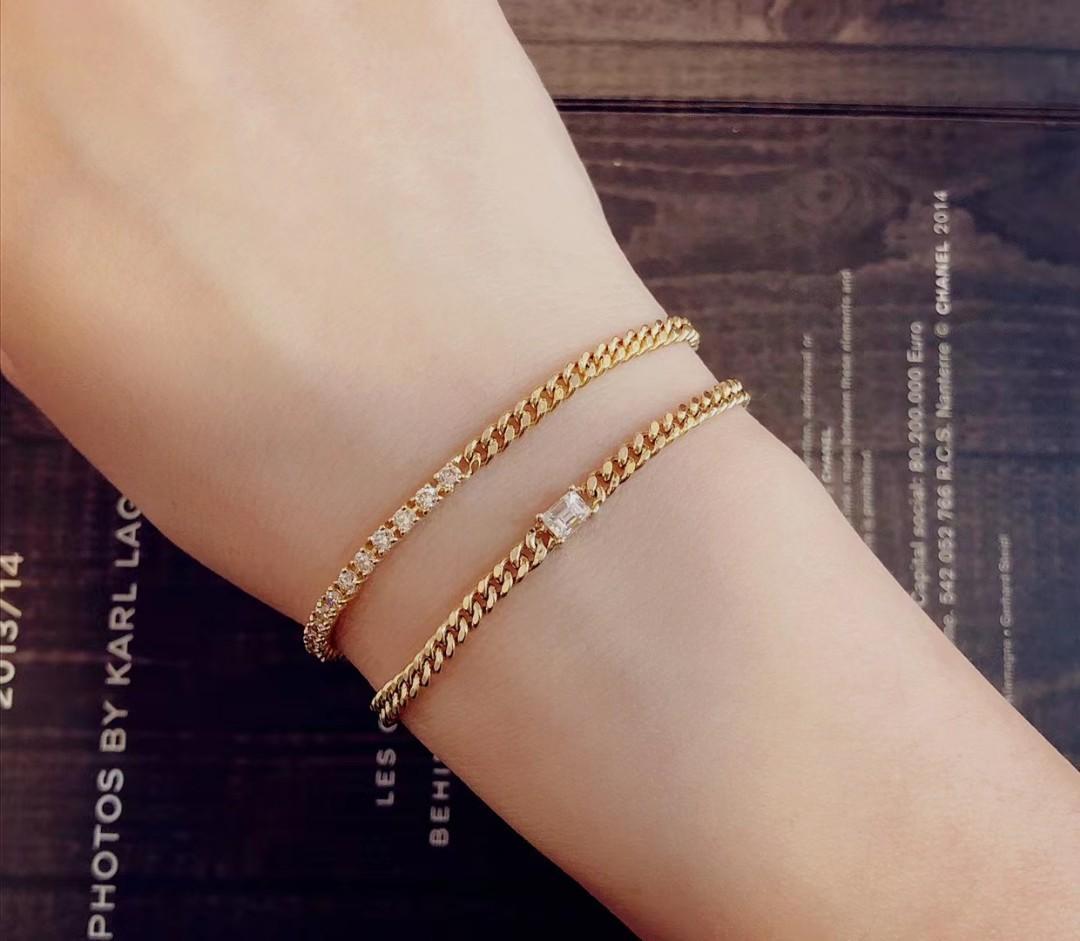 Gold link bracelet with diamonds outlet
