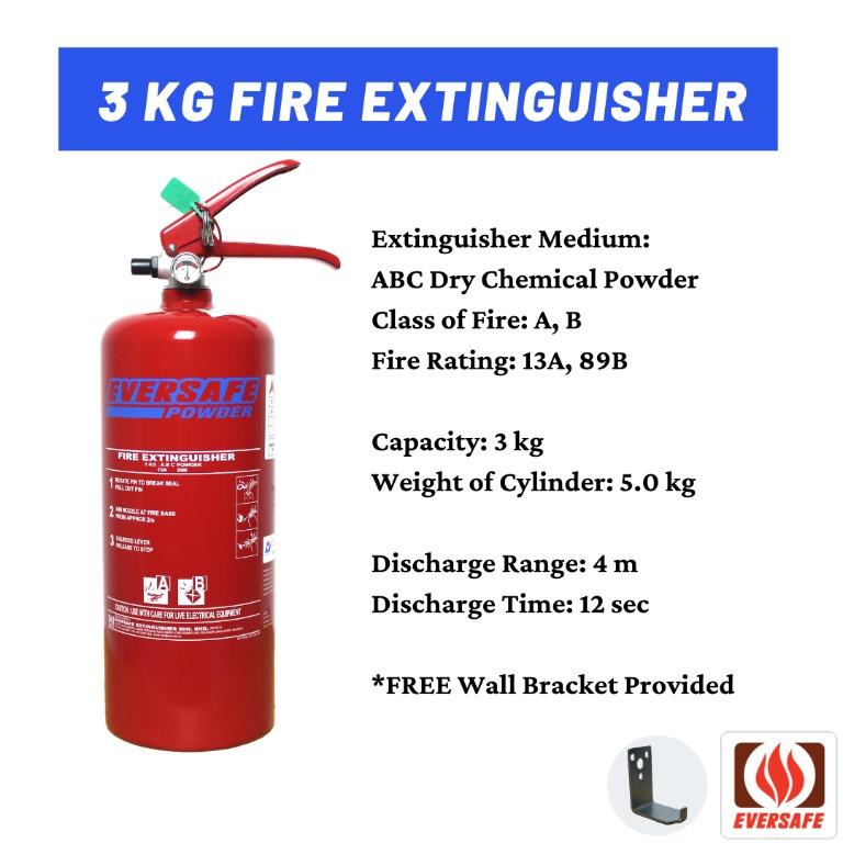 EVERSAFE Fire Extinguisher 1kg 2kg 3kg 4kg SG Approved [READY STOCK