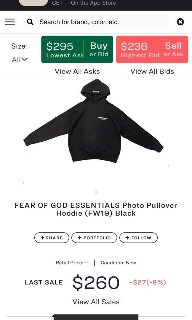 Fear Of God ESSENTIALS fw19 photo hoodie