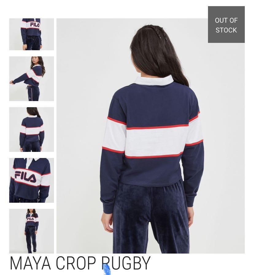 FILA Maya Crop Rugby Shirt Women s Fashion Tops Other Tops on Carousell