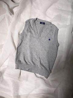 grey POLO knit baby vest thrift y2k rompi