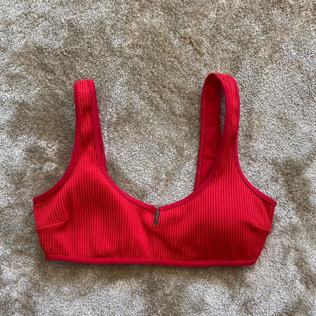 Hollister red bikini top discount