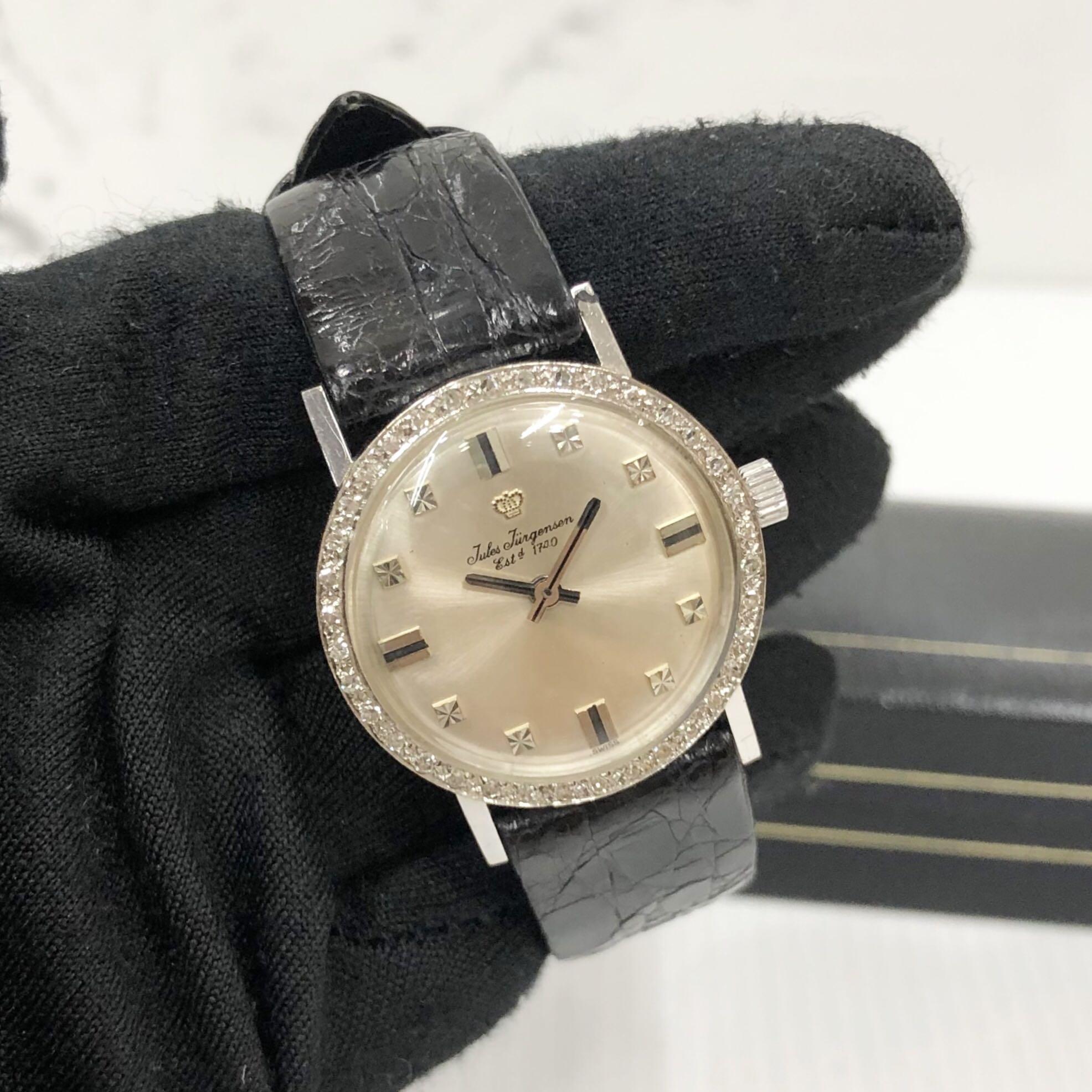 Jules jurgensen 14k best sale gold watch with diamonds