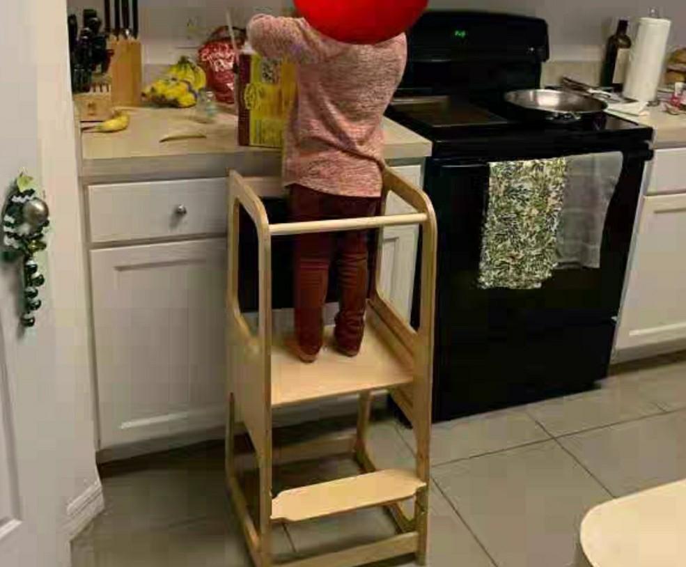 learning tower (Category: Infant Playtime) located in Singapore. Submitted by grizzly84 (Listing ID 1085620863, Image 2). Description: Brand Learning tower - Pre Order - 4 colors available - adjustable platform height - weight 8kg - birch wood.