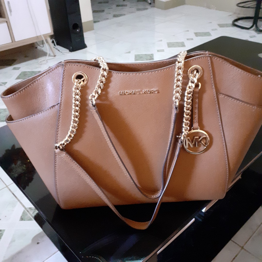 Rush Sale Michael Kors Tote ladies bag Brown gold chain authentic from Miami
