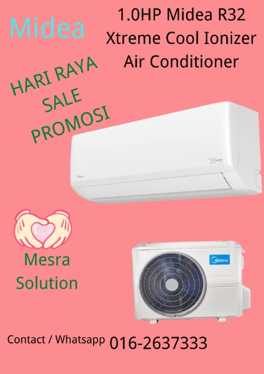 Midea 1hp 1 5hp 2hp 2 5hp R32 Xtreme Cool Air Conditioner Kitchen Appliances On Carousell