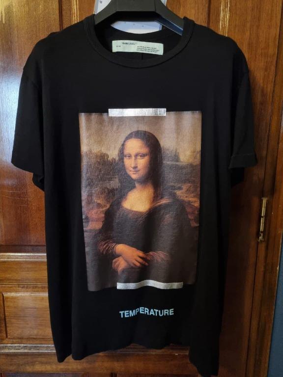 Off White Mona Lisa Black Tee-Shirt, Men's Tops & Tshirts & Polo Shirts on Carousell
