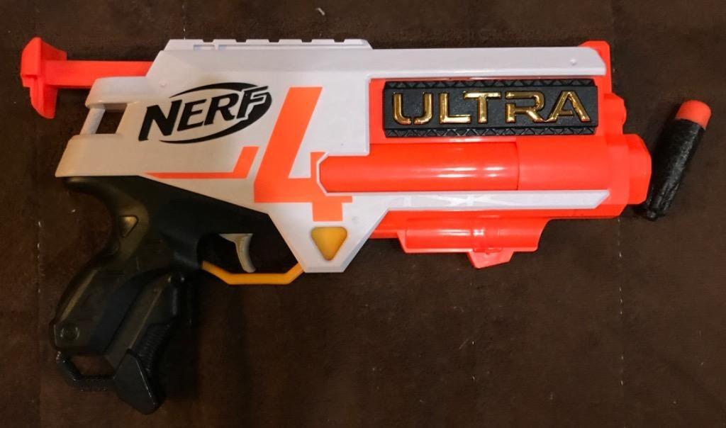 Original Nerf ULTRA Four Blaster Excellent Condition Like New (Category: Action & Battle Toys) located in Makati City. Submitted by shirley.shirley1 (Listing ID 1085615643, Image 1). Description: Original Nerf ULTRA Four Excellent Condition Like New Collectible Item 100% Tested and Working Shoots Hard Comes with 1 Ultra Dart Please See Picture For Reference Excellent Gift Idea For Kids and Kids @ Heart Experience Nerf Ultra Blasters -THE GOLD STA