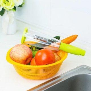 Peeler Double Size Stainless Steel Blade With Storage Plastic Peel