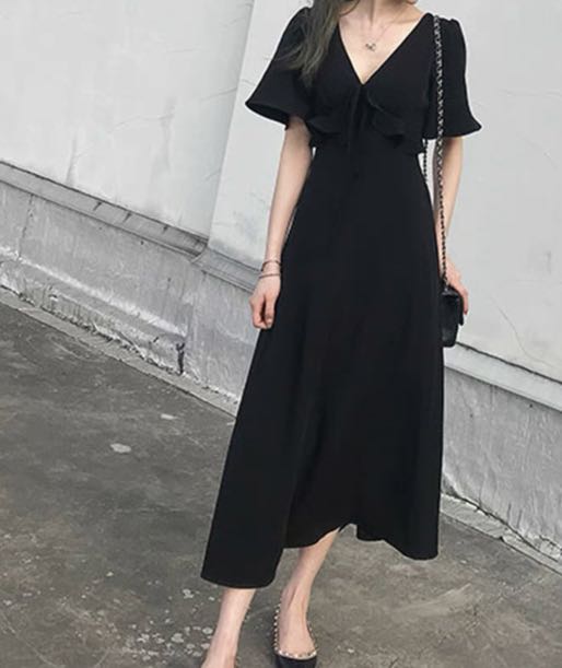 Plus size black slimming Dress, Women's 