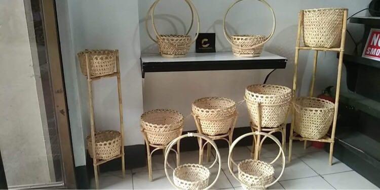 Rattan Planter Set Furniture Home Living Gardening Pots Planters On Carousell