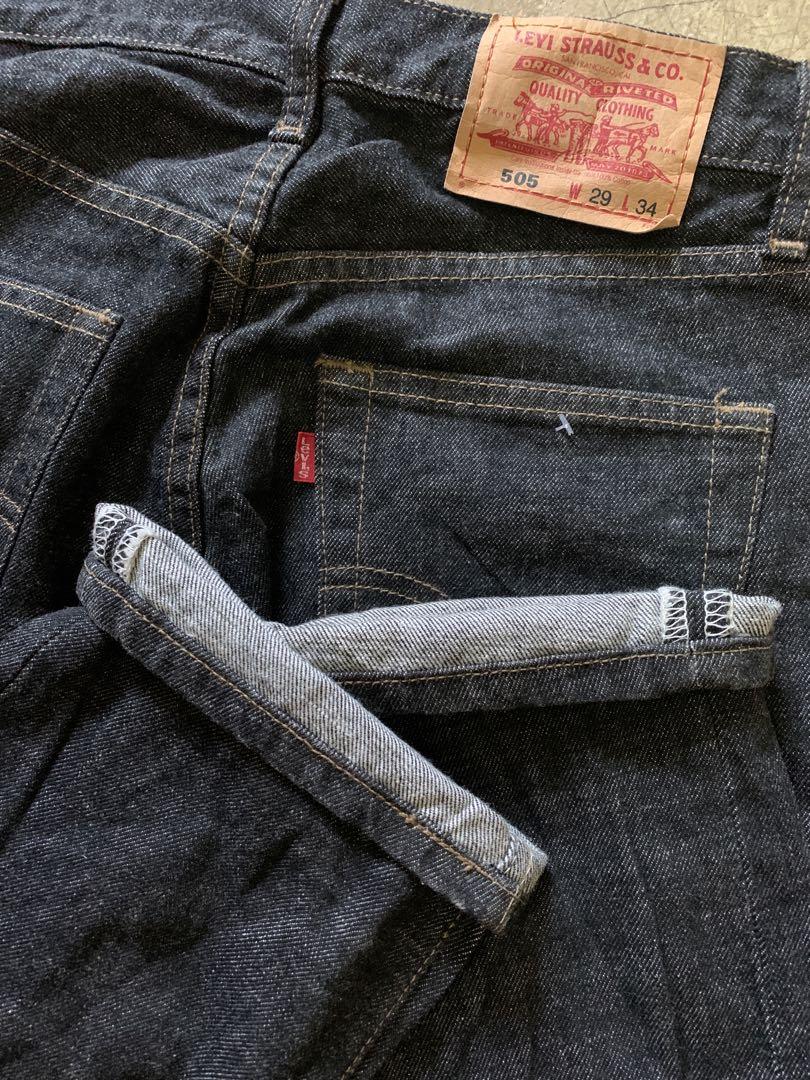 seluar raya levis 505 slim raw denim jeans super black og vintage vtg not tie dye overprint OVP chino khaki cargo carpenter heavy cotton workpant
