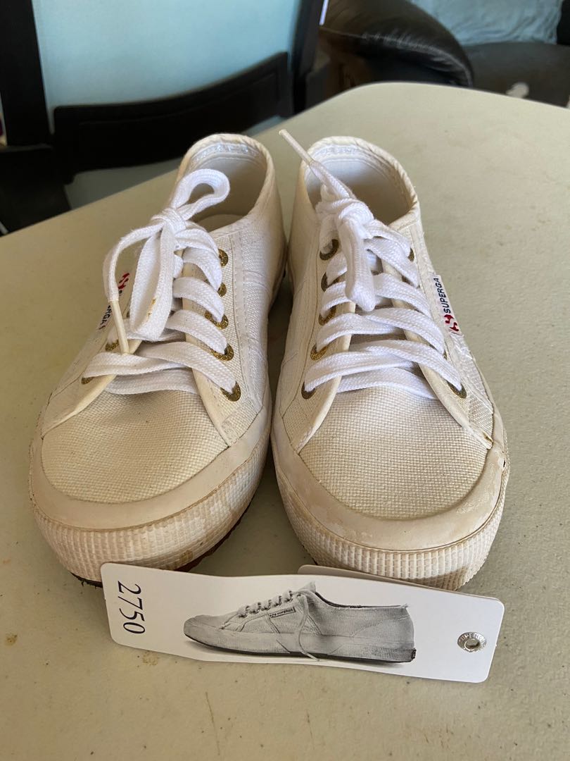 Superga 2750 White Gold Design Women s Fashion Footwear