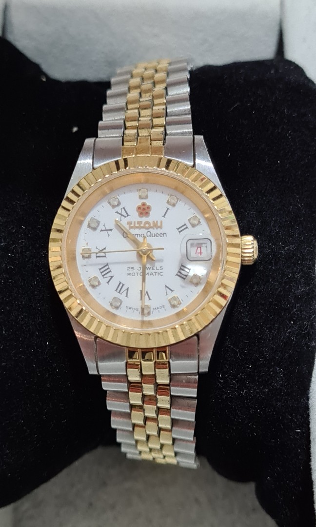 Vintage rare 1980yrs Titoni cosmo queen 25 jewels rotomatic