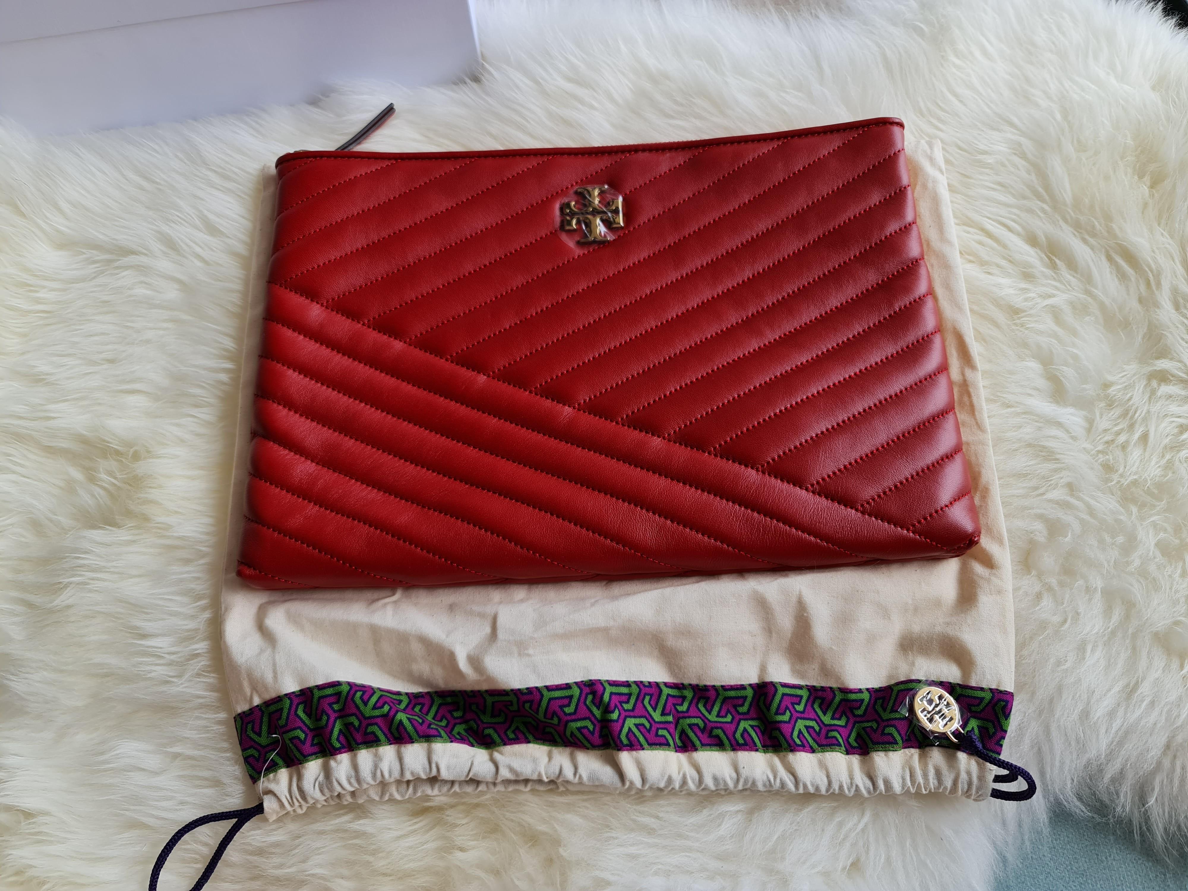 Red tory burch clutch outlet