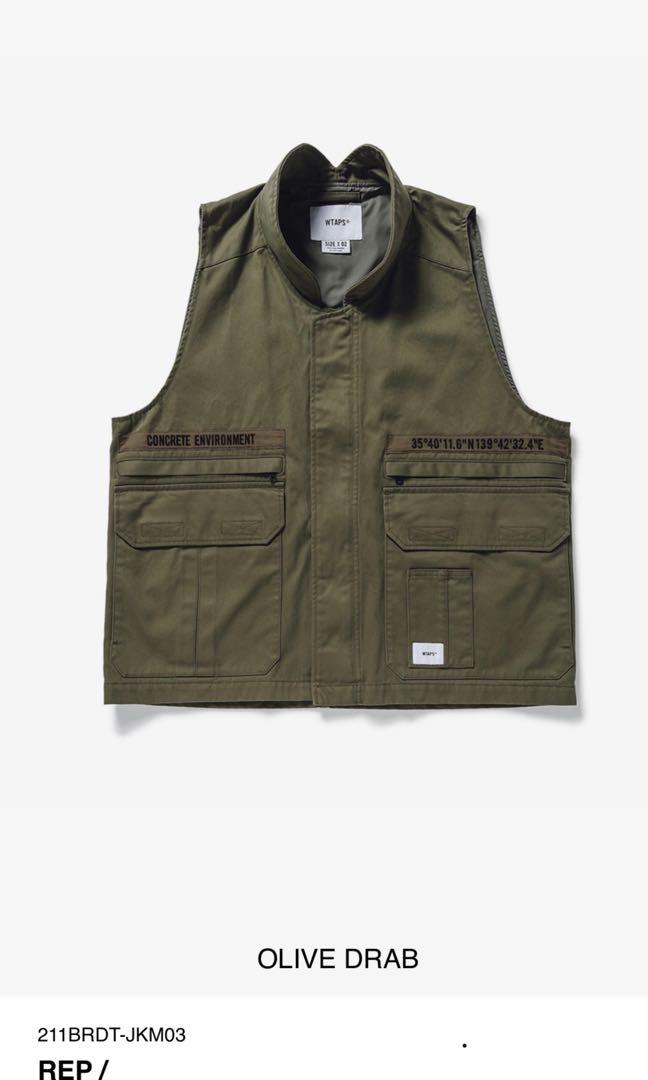 Wtaps 21ss vest olive size M, 男裝, 上身及套裝, 背心- Carousell