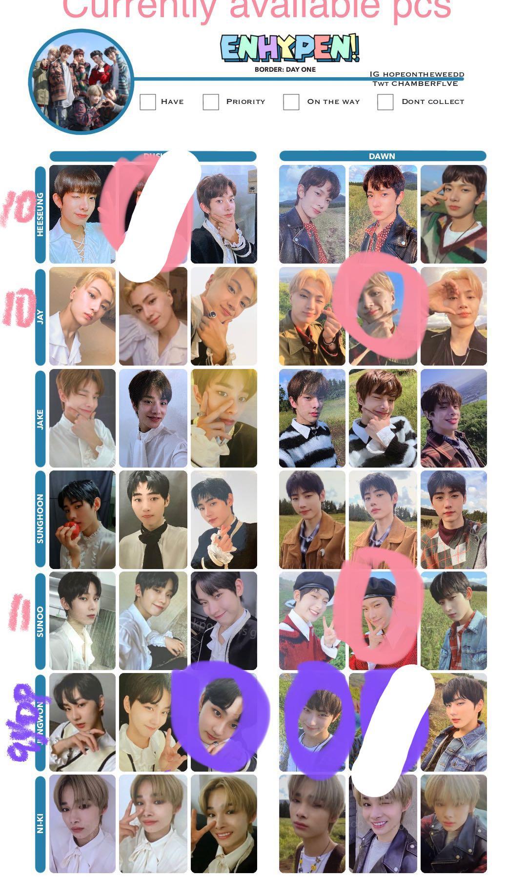 Wts Enhypen Album Photocard Pc Border Day One o Entertainment K Wave On Carousell