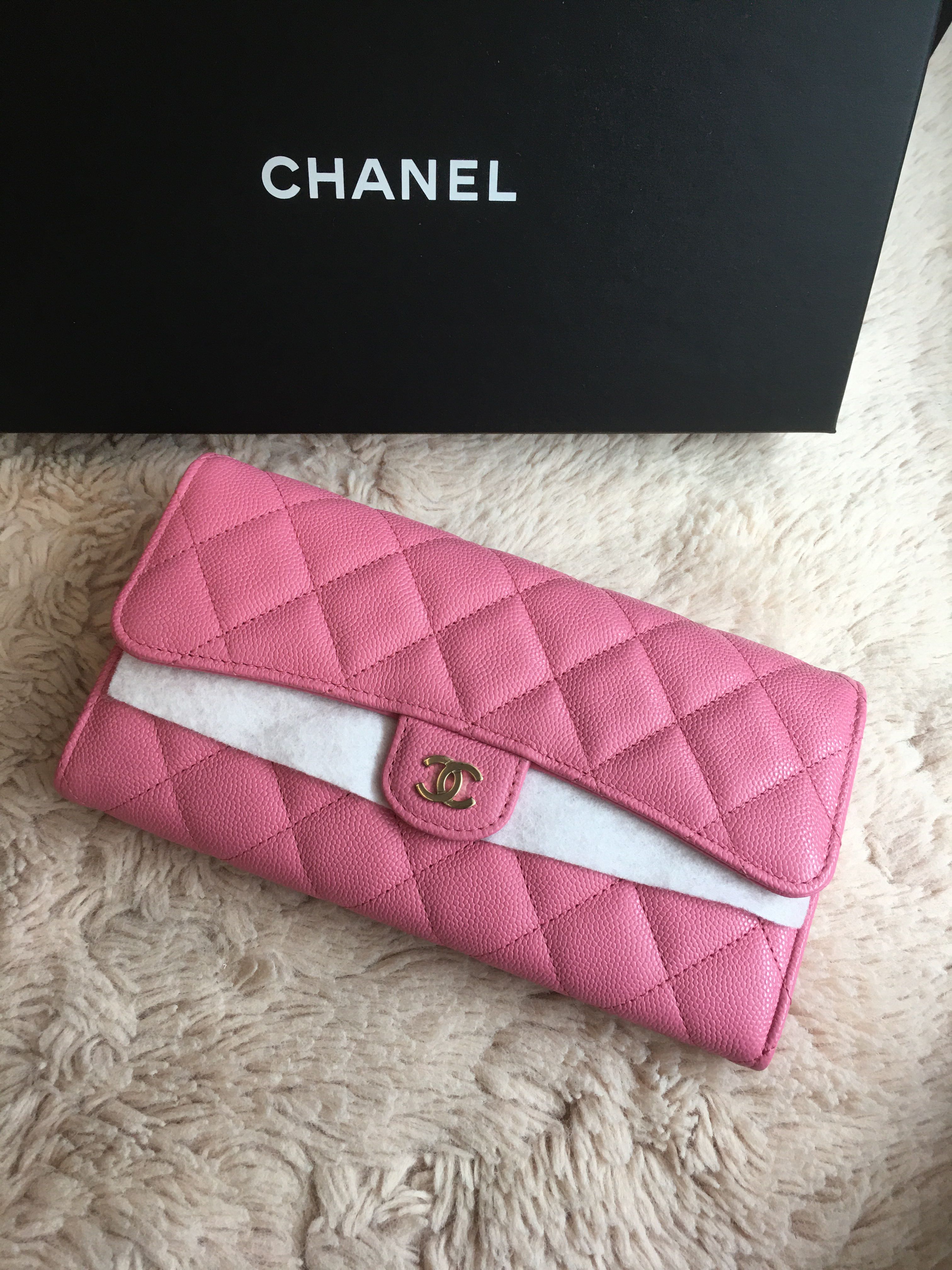 Chanel 21S Quilted Wallet On Chain With Pearl Baby Pink Lambskin   ＬＯＶＥＬＯＴＳＬＵＸＵＲＹ