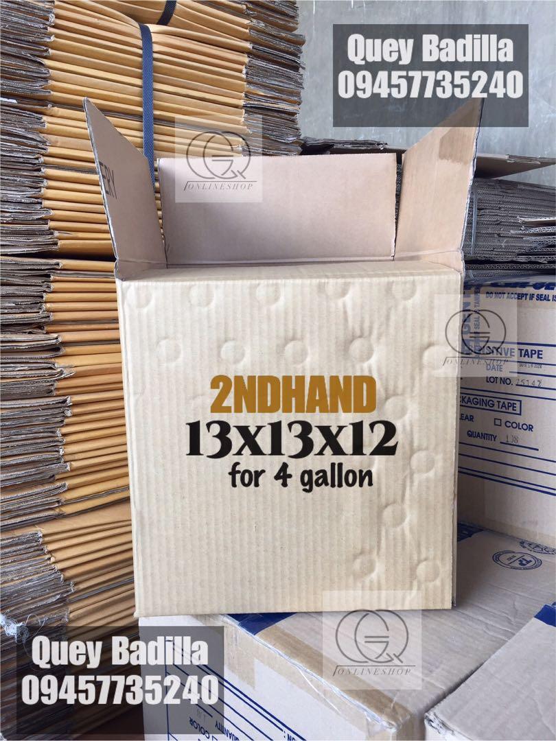 2nd hand/used Corrugates box (Category: Storage Boxes & Baskets) located in Quezon City. Submitted by gq.packagingsupplies.ph (Listing ID 1085900882, Image 3). Description: 𝗕𝗿𝗮𝗻𝗱𝗻𝗲𝘄 𝗕𝗮𝗹𝗶𝗸𝗯𝗮𝘆𝗮𝗻 𝗕𝗼𝘅 🛒33” x 19” x 19” Heavy duty / double wall 🛒20” x 20” x 20” double wall 🛒 18” x 16” x 18” single wall 𝟮𝗻𝗱 𝗵𝗮𝗻𝗱/𝘂𝘀𝗲𝗱 𝗯𝗼𝘅 🛒22” x 12” x 12 for 6gallon (doublewall) 🛒13” x 13” x 12” for 4gallon (singlewall) 🛒11” x 9 ½