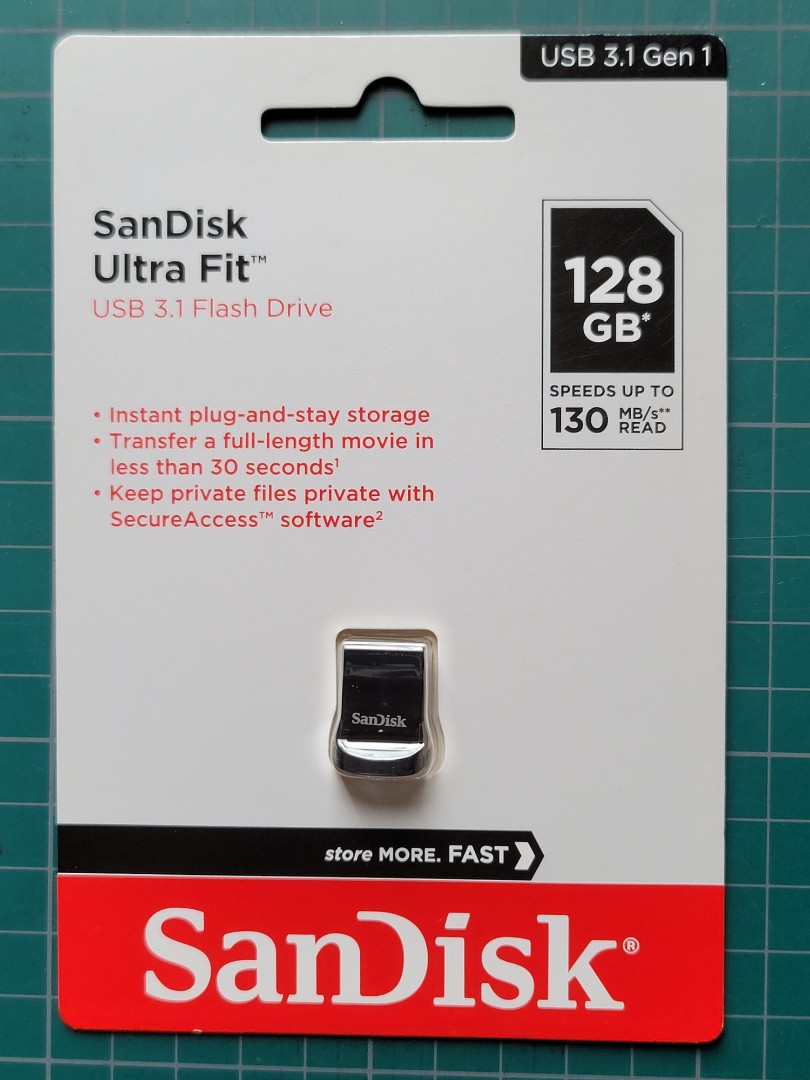 sandisk ultra fit usb 3.1 flash drive 128 gb