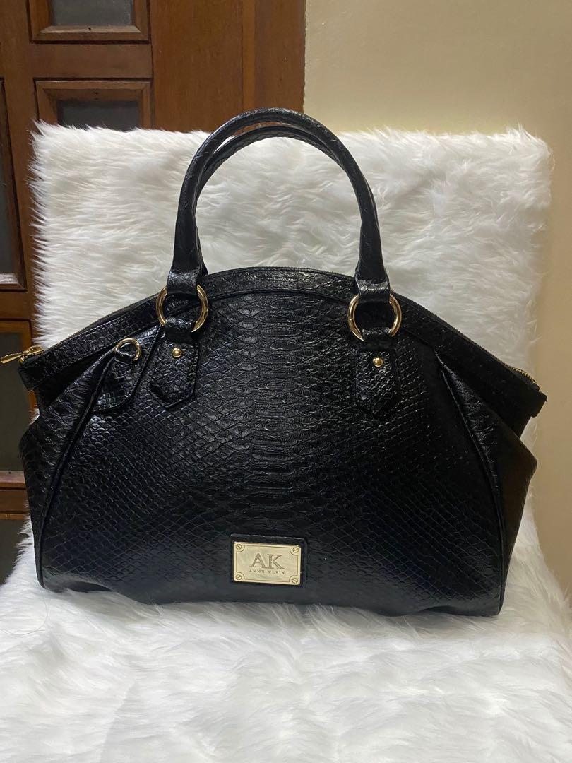 Anne klein sales black leather purse