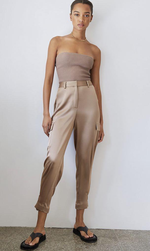 Silk cargo pants womens