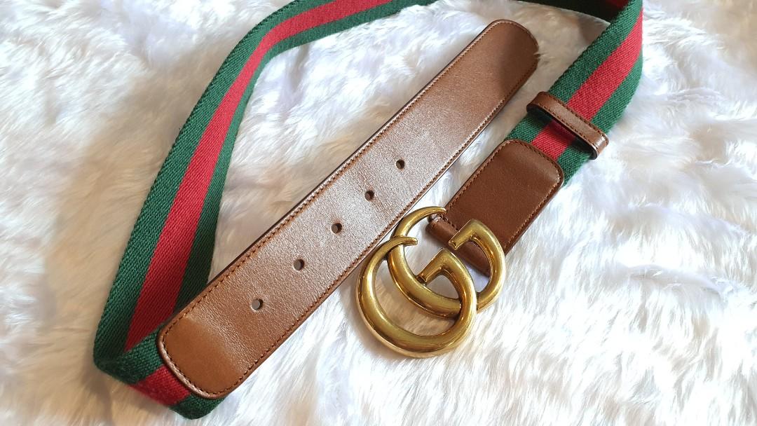Gucci web belt with double g buckle shop