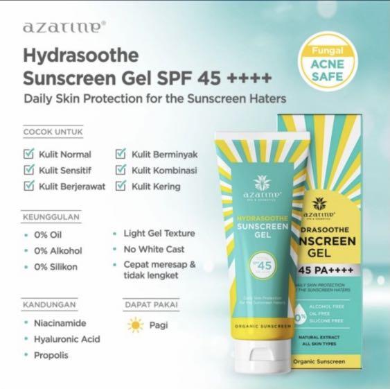 Azarine Sunscreen 50ml Bpom Kesehatan Kecantikan Kulit Sabun Tubuh Di Carousell