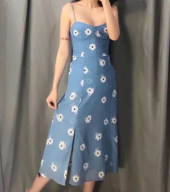 blue floral maxi dress