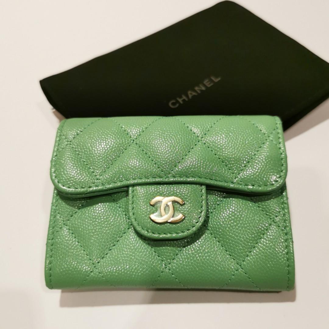 Chanel card top holder green