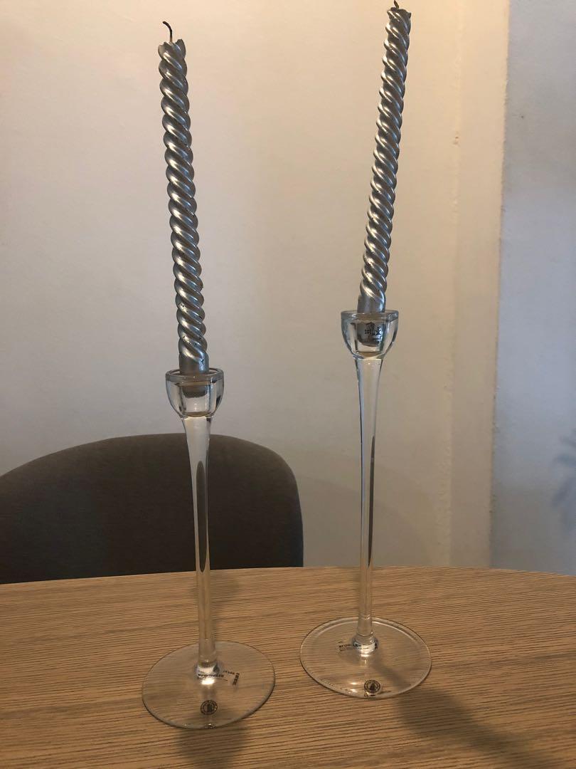 Candlesticks (Category: Other Home Decor) located in Singapore. Submitted by islawolfe (Listing ID 1085803757, Image 1). Description: A pair of candlesticks . Used once for Xmas . silver candles included . $15 for both.