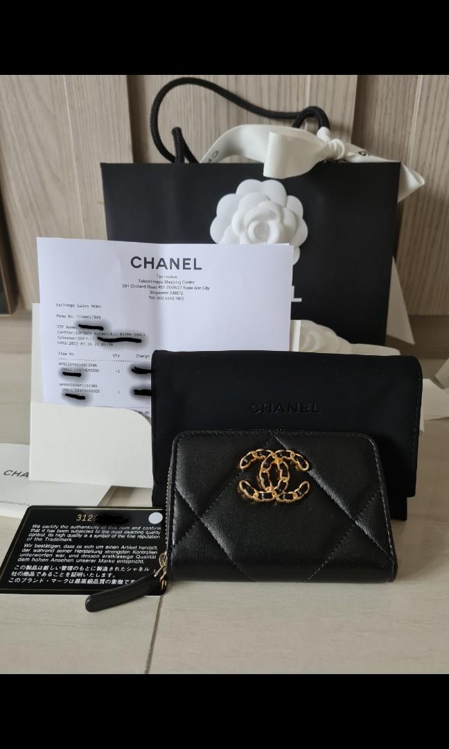 Chanel 19 zipped coin purse, Luxury, Bags & Wallets on Carousell