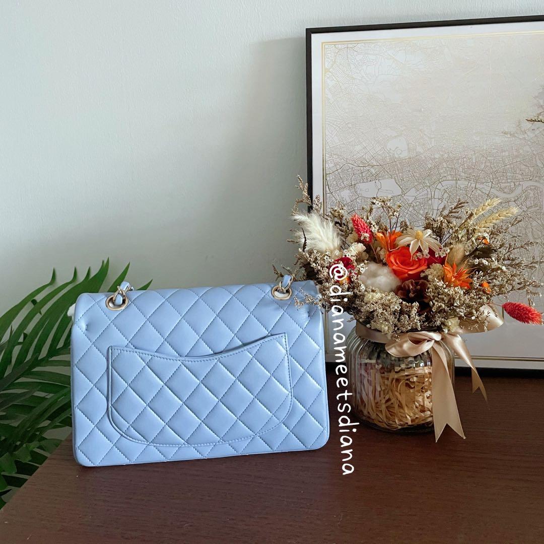 Chanel 21C Blue Small Classic Flap, Luxury, Bags & Wallets on