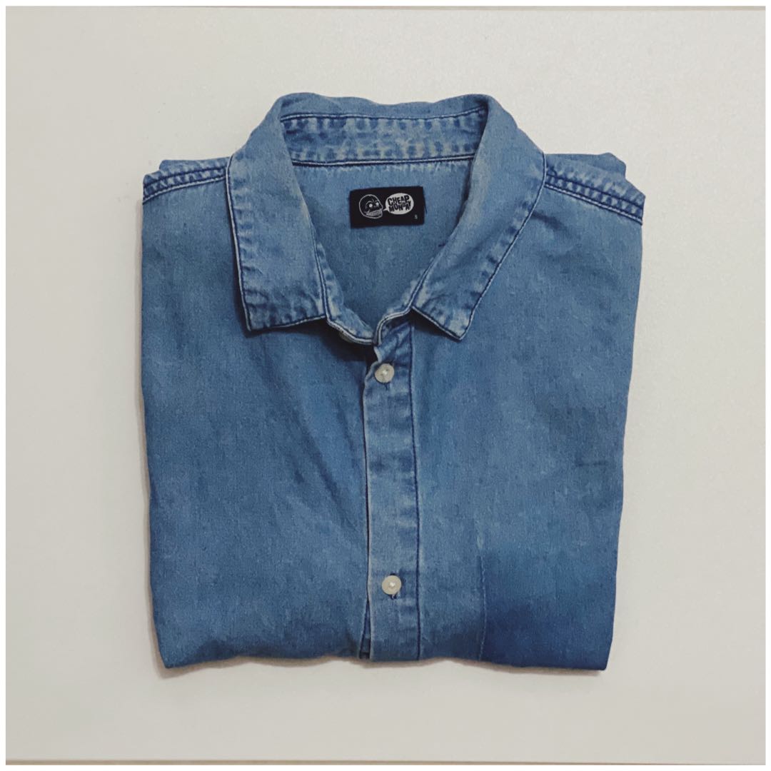 Cheap Monday Blue Denim Shirt, Men's 