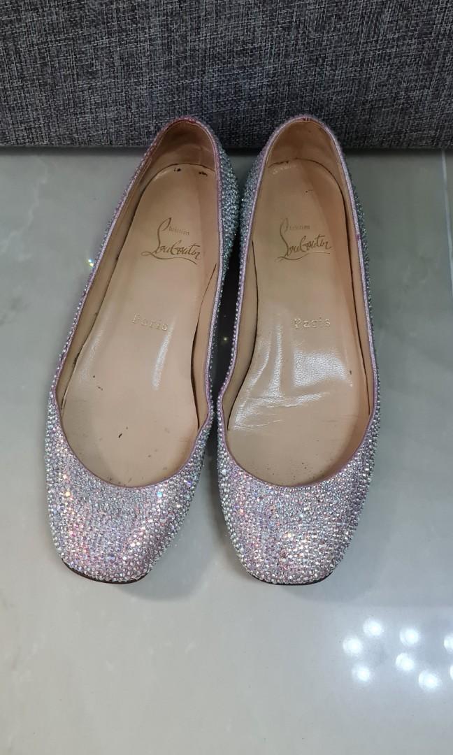 Christian louboutin crystal best sale flats