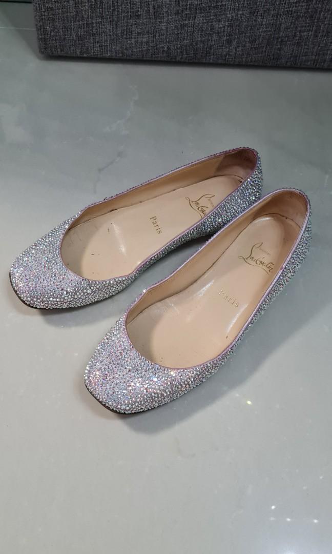 Christian louboutin crystal flats hotsell